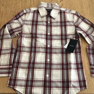 Nordstrom’s Kids Ivory Egret Alex Plaid dress shirt